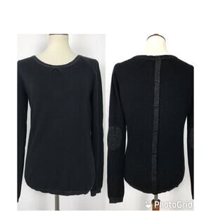 Maison Scotch Elbow Patches Pullover Sweater